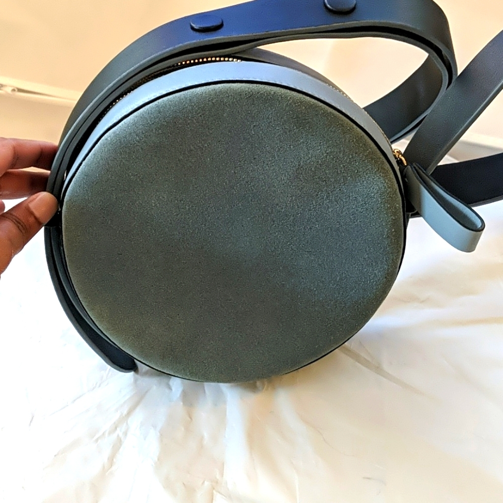 DVF Circle Bag in Slate Blue/Black